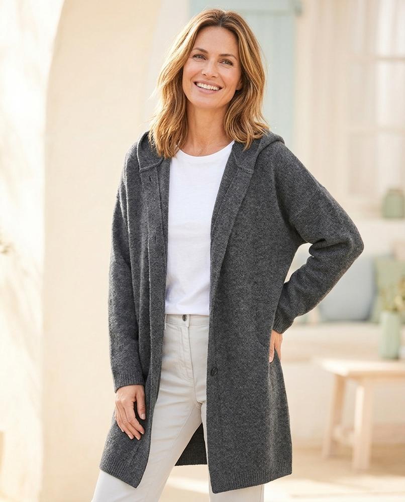 Witt Mode - Duzil | Langer Gestrickter Cardigan Damen