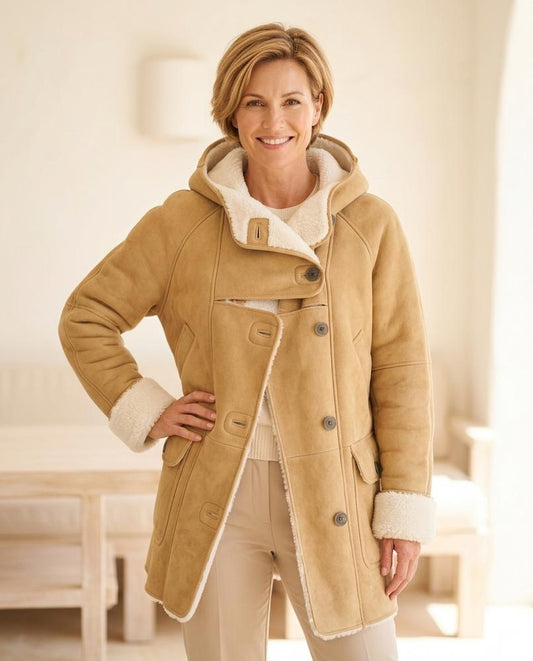 Witt Mode - Lotur | Gefütterter Asymmetrischer Ledermantel Damen