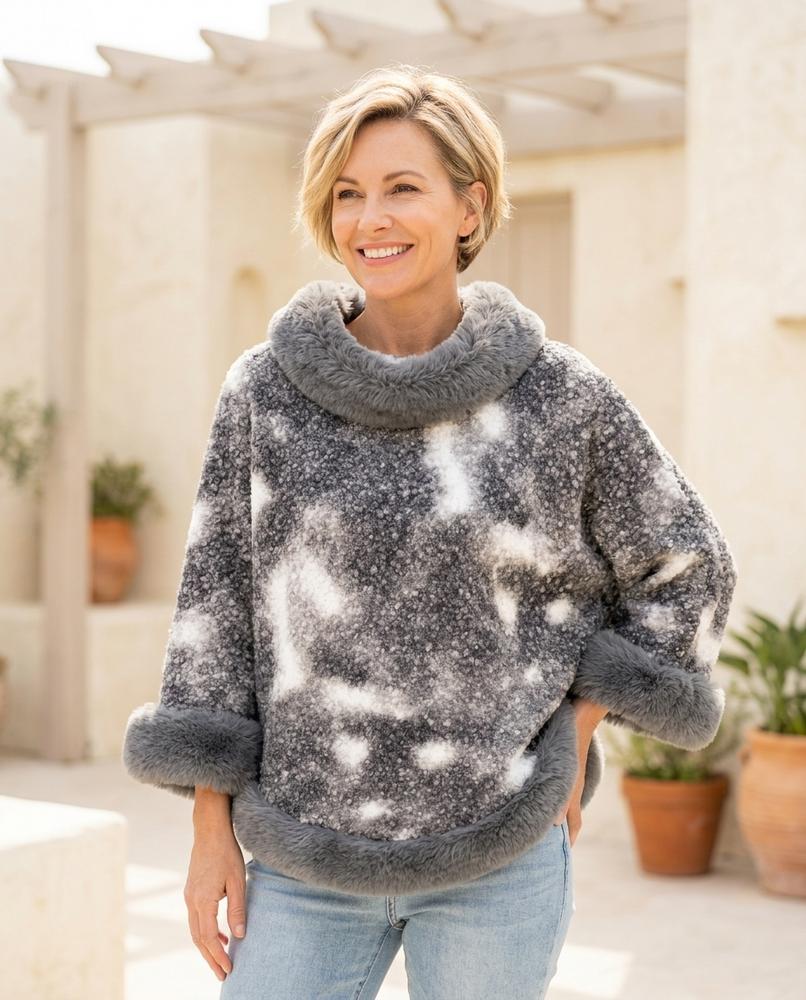 Witt Mode - Mitin | Asymmetrischer Pelzbesetzter Pullover Damen