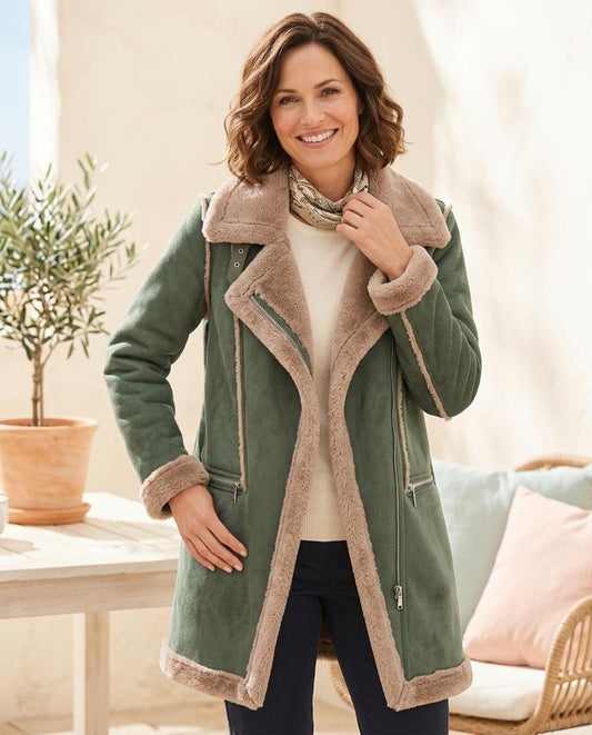 Witt Mode - Sozur | Gefütterter Asymmetrischer Mantel Damen