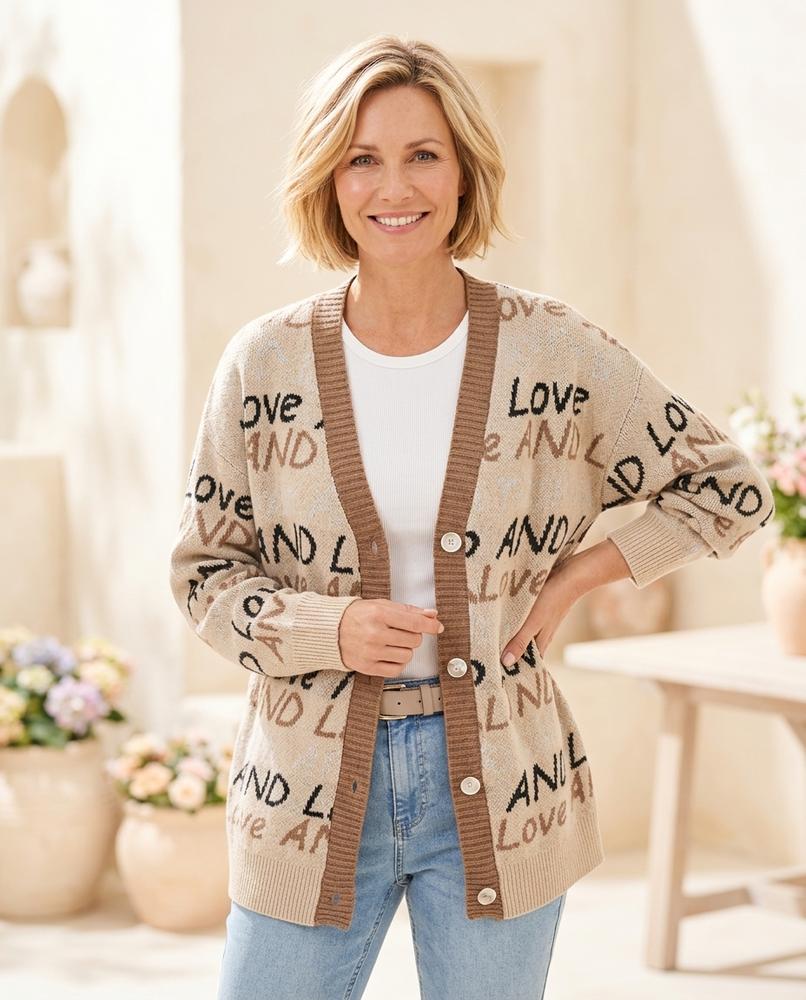 Witt Mode - Yibod | Langärmlig Gemustert Cardigan Damen