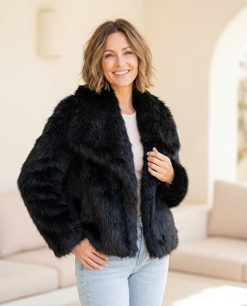 Witt Mode - Lafed | Plüschig Verschlusslos Jacke Damen