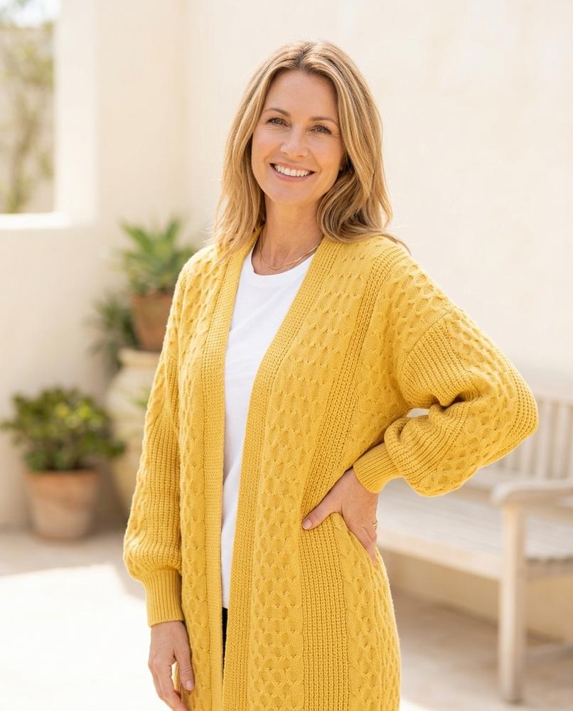 Witt Mode - Komid | Strukturierter Verschlussloser Cardigan Damen