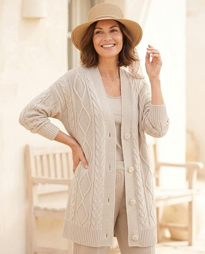 Witt Mode - Carun | Lang Gezopft Strickjacke Damen
