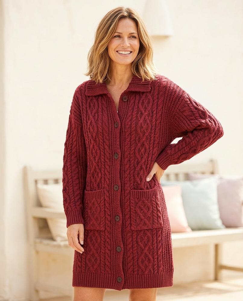Witt Mode - Lemev | Langgeschnittener Strukturierter Cardigan Damen