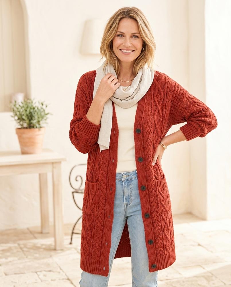 Witt Mode - Vubad | Langer Grobgestrickter Cardigan Damen