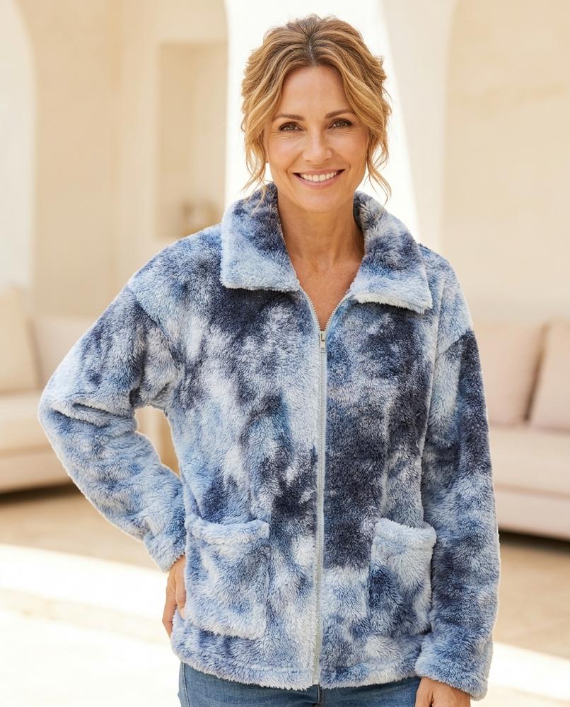 Witt Mode - Zaful | Plüschige Gebatikte Jacke Damen