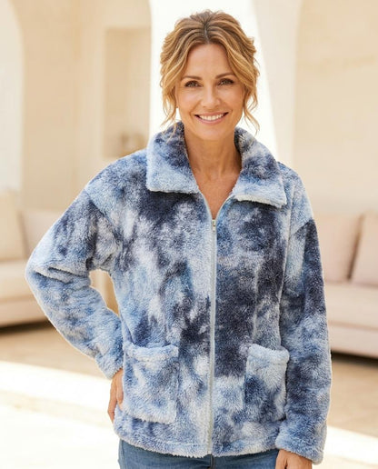 Witt Mode - Zaful | Plüschige Gebatikte Jacke Damen