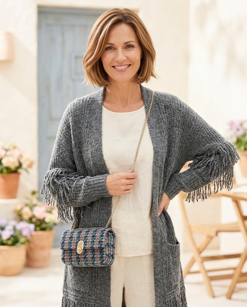 Witt Mode - Memov | Langer Fransenbesetzter Cardigan Damen