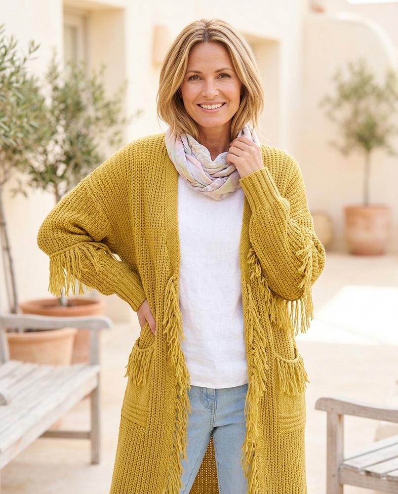 Witt Mode - Memov | Langer Fransenbesetzter Cardigan Damen