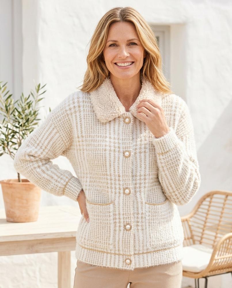 Witt Mode - Marim | Karierte Langärmlige Strickjacke Damen