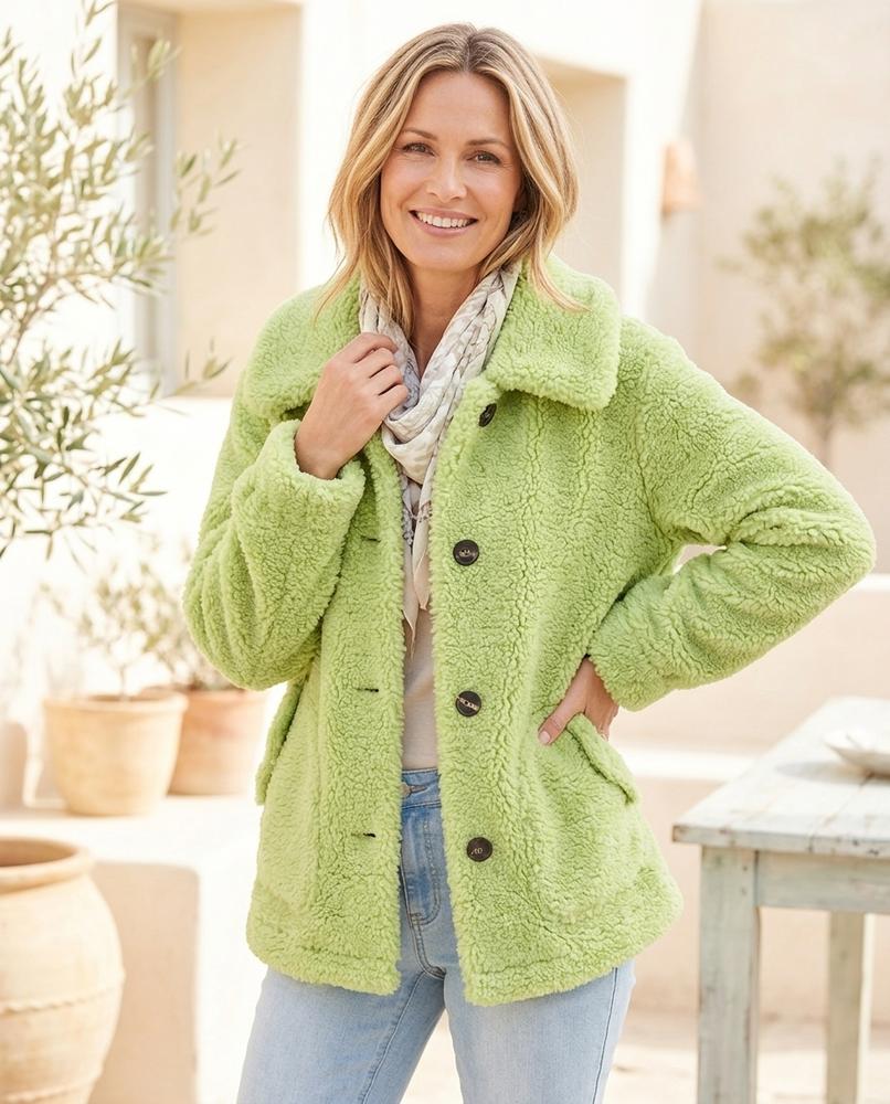 Witt Mode - Moher | Flauschig Geknöpft Jacke Damen