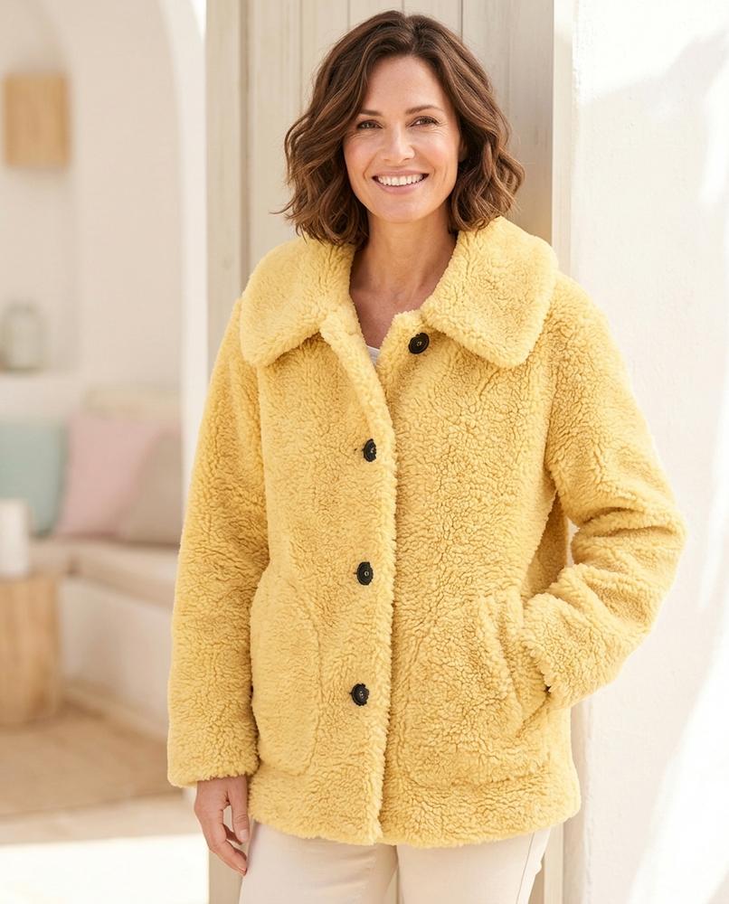 Witt Mode - Moher | Flauschig Geknöpft Jacke Damen