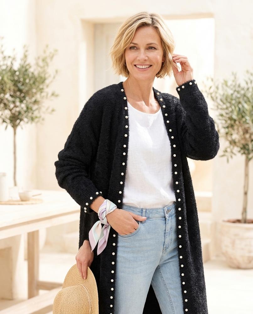 Witt Mode - Riril | Perlenbesetzt Lang Cardigan Damen