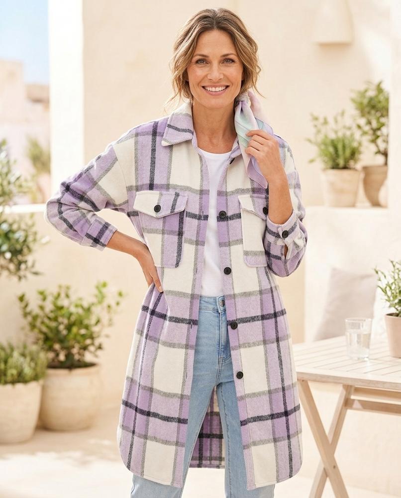 Witt Mode - Kubat | Karierter Langer Mantel Damen