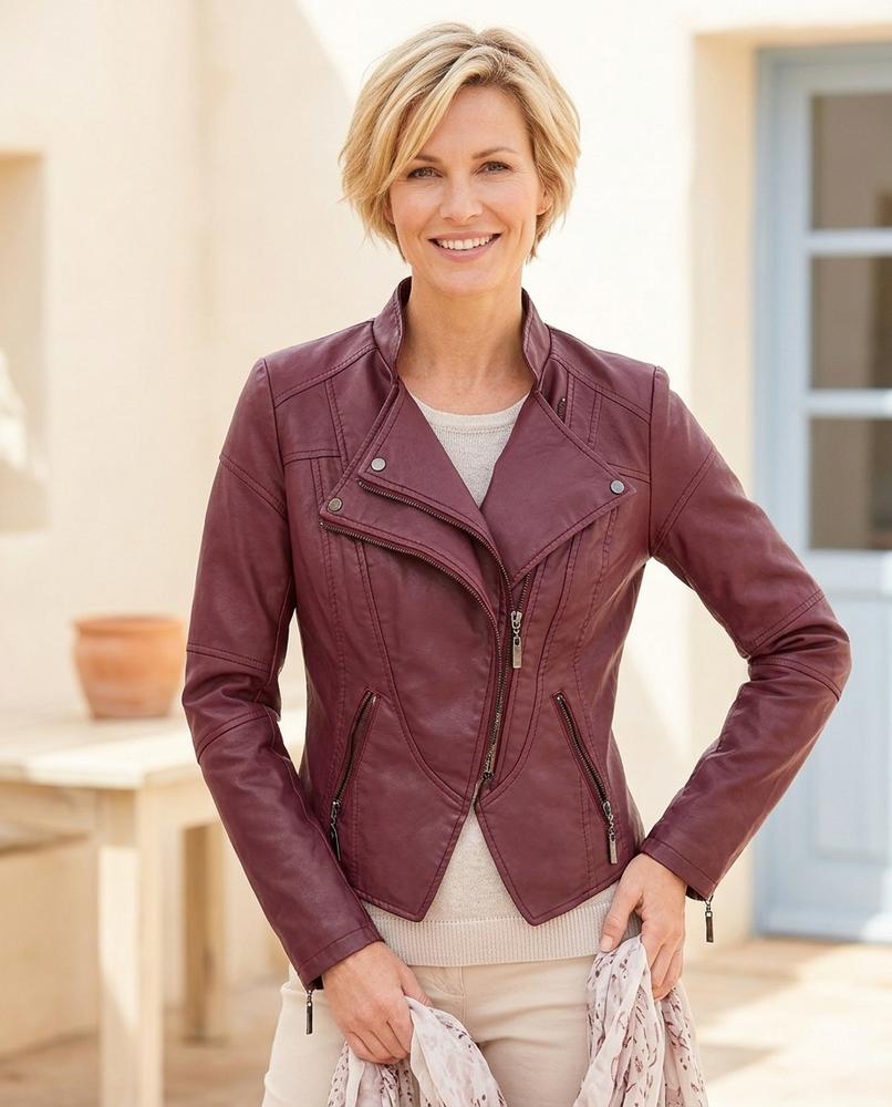 Witt Mode - Nulun | Asymmetrisch Tailliert Lederjacke Damen