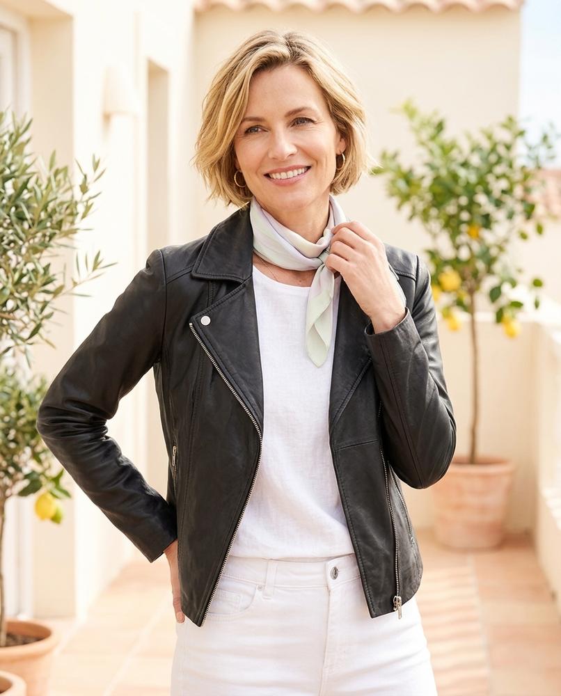 Witt Mode - Ruwos | Asymmetrische Taillierte Lederjacke Damen