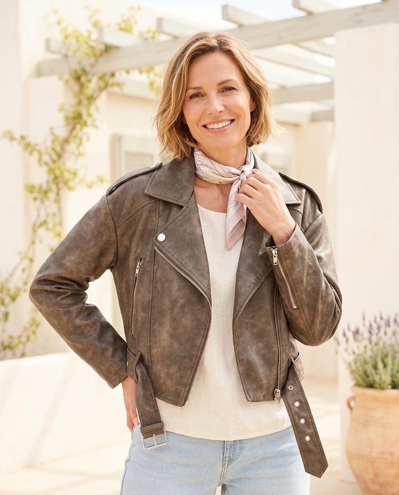 Witt Mode - Luruv | Matte Gegürtete Lederjacke Damen