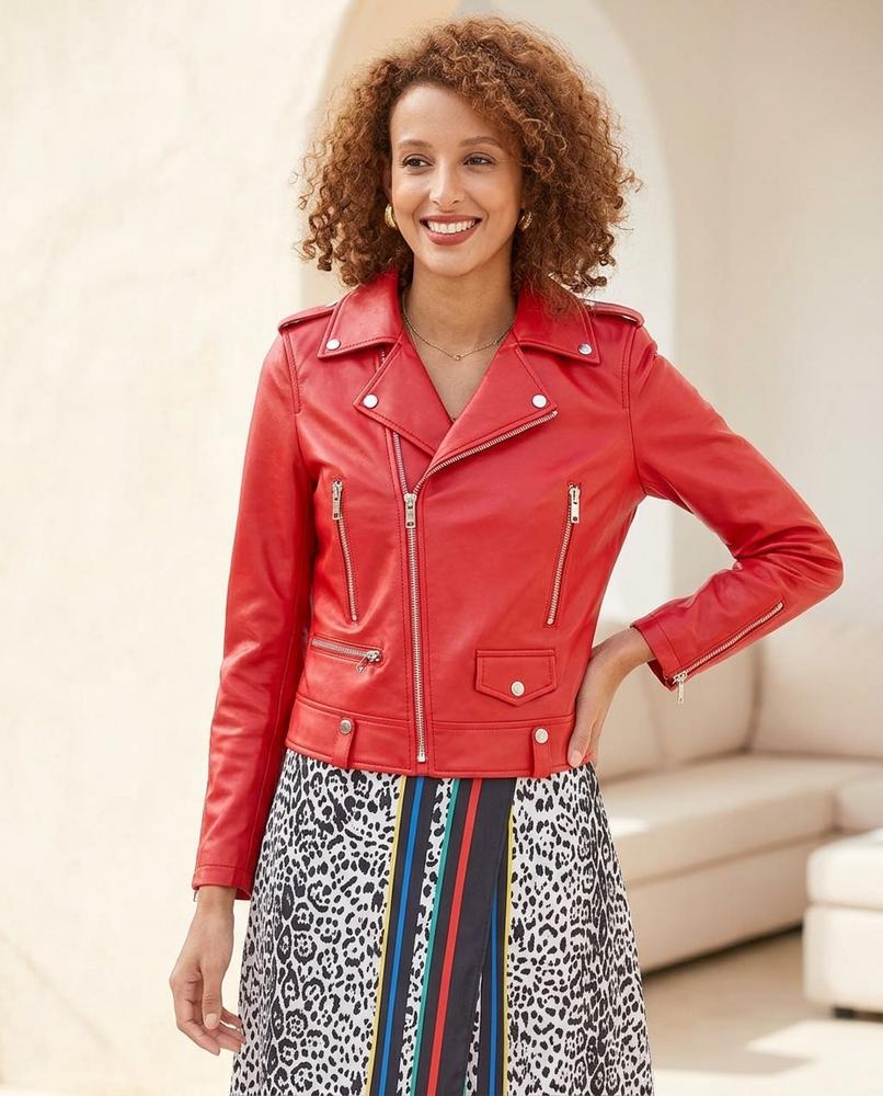 Witt Mode - Zuzis | Asymmetrische Taillierte Lederjacke Damen