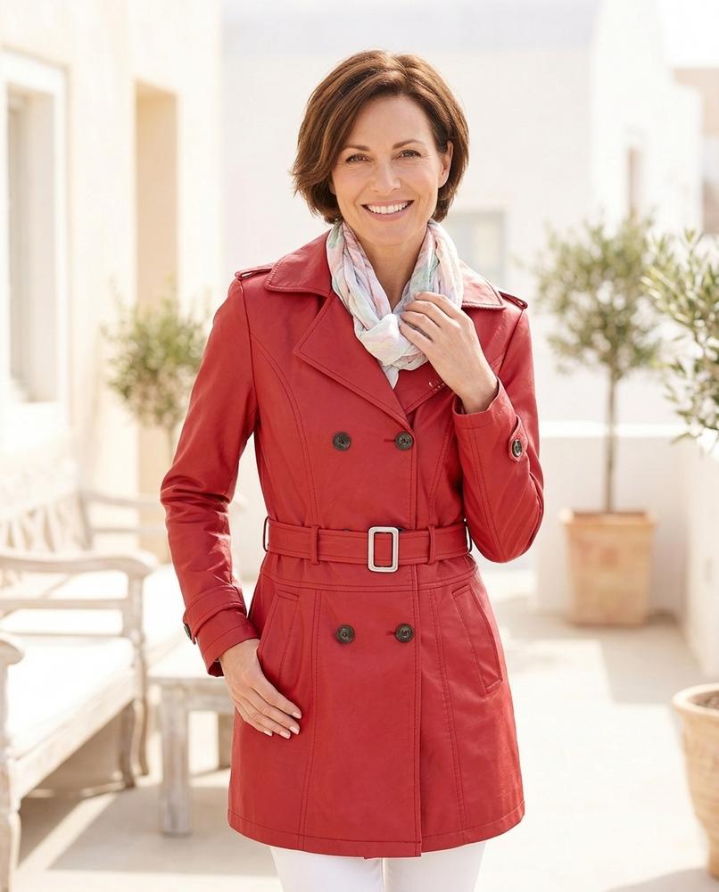 Witt Mode - Eosed | Taillierter Doppelreihiger Ledermantel Damen