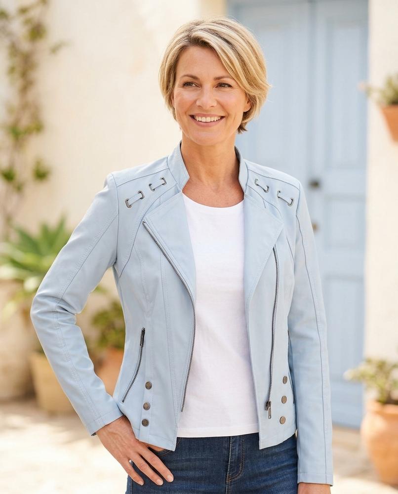 Witt Mode - Nufel | Taillierte Asymmetrische Lederjacke Damen