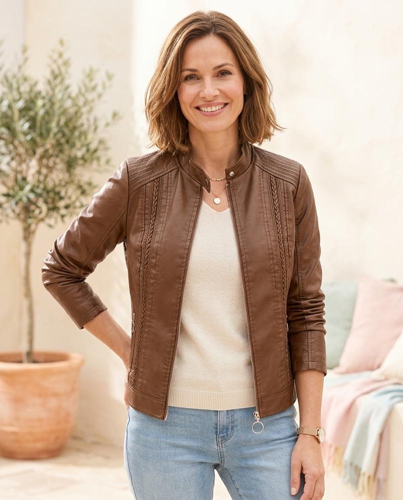 Witt Mode - Yumuk | Gefüttert Tailliert Lederjacke Damen