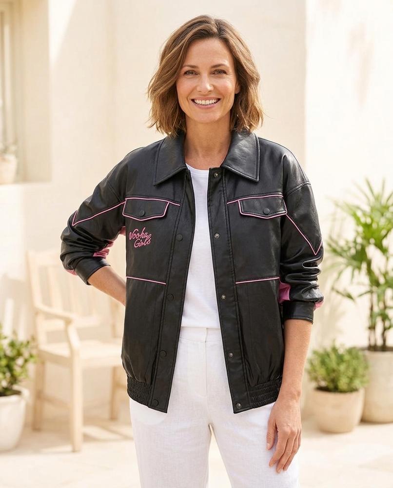 Witt Mode - Zosel | Paspelierte Bestickte Lederjacke Damen