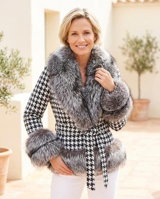 Witt Mode - Earem | Pelzbesetzt Gemustert Jacke Damen