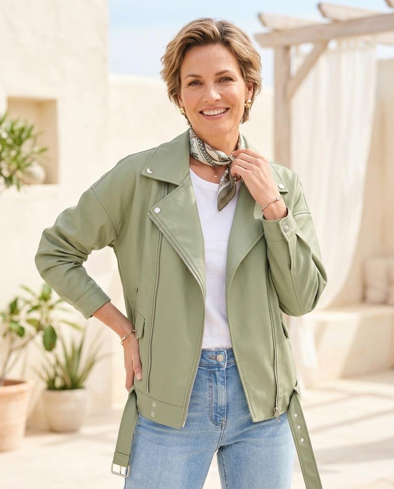 Witt Mode - Liket | Oversized Asymmetrisch Lederjacke Damen