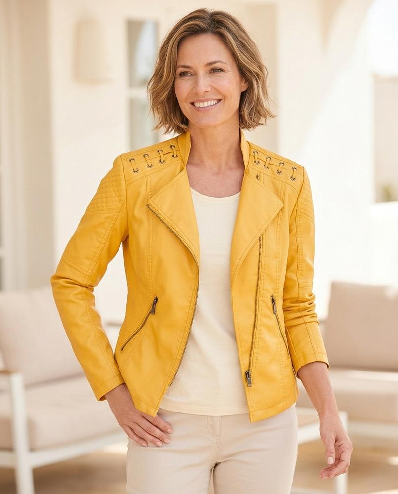 Witt Mode - Nowen | Asymmetrisch Tailliert Lederjacke Damen