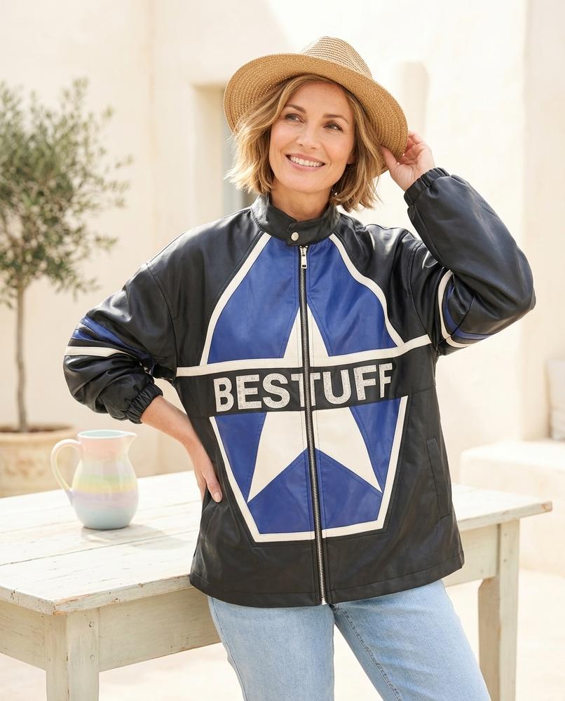 Witt Mode - Rusas | Grafische Reißverschluss Lederjacke Damen
