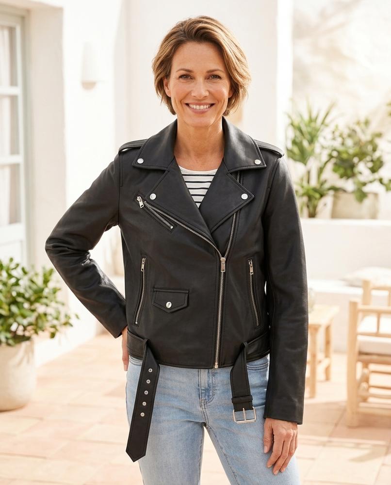 Witt Mode - Mutin | Asymmetrisch Gegürtelt Lederjacke Unisex