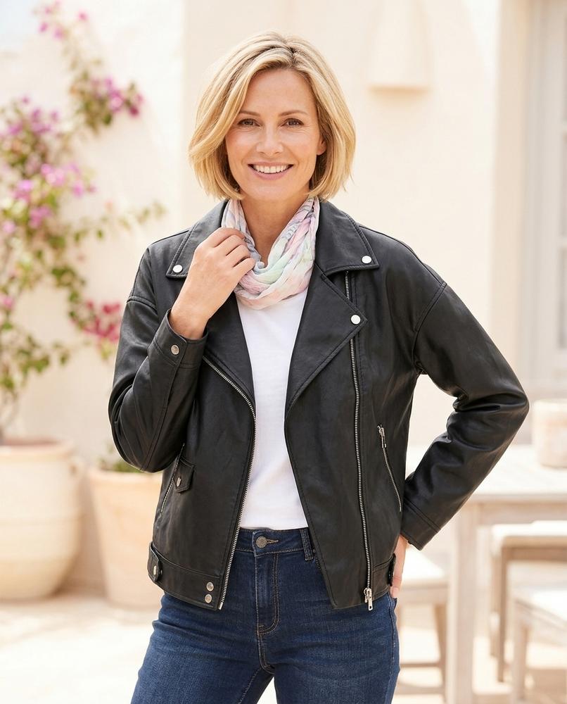 Witt Mode - Zibun | Asymmetrisch Übergroß Lederjacke Damen