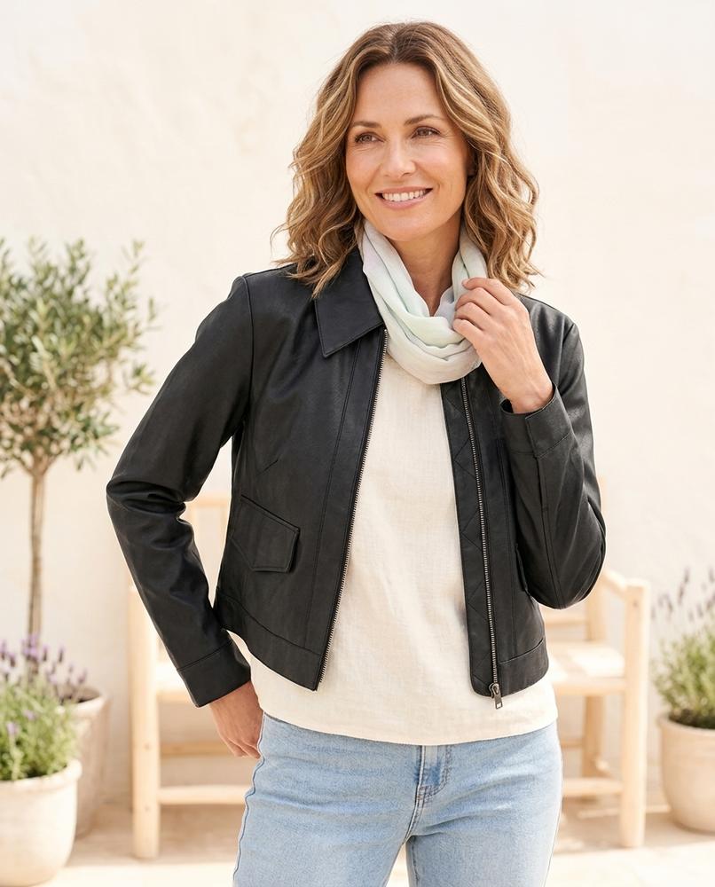 Witt Mode - Cozor | Langärmlig Kurz Lederjacke Damen