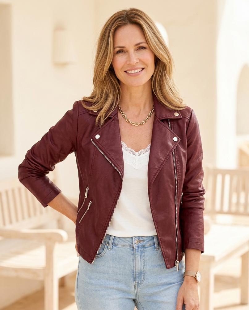 Witt Mode - Rupen | Asymmetrisch Tailliert Lederjacke Damen