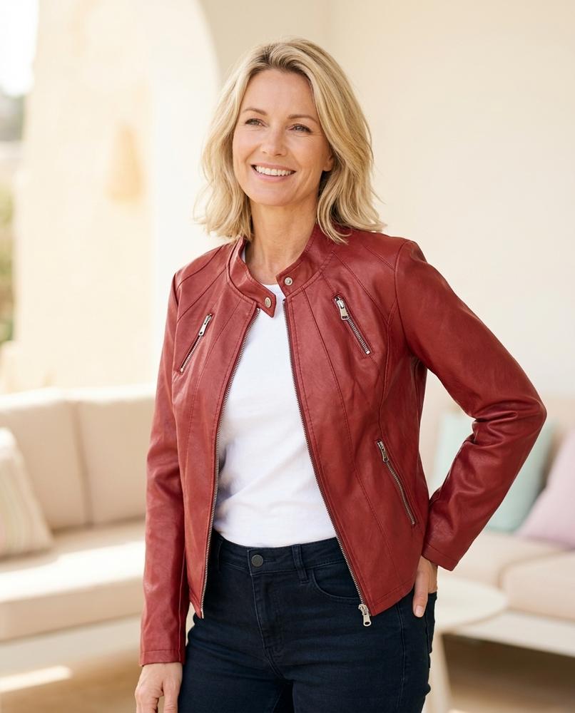 Witt Mode - Ziget | Taillierte Strukturierte Lederjacke Damen