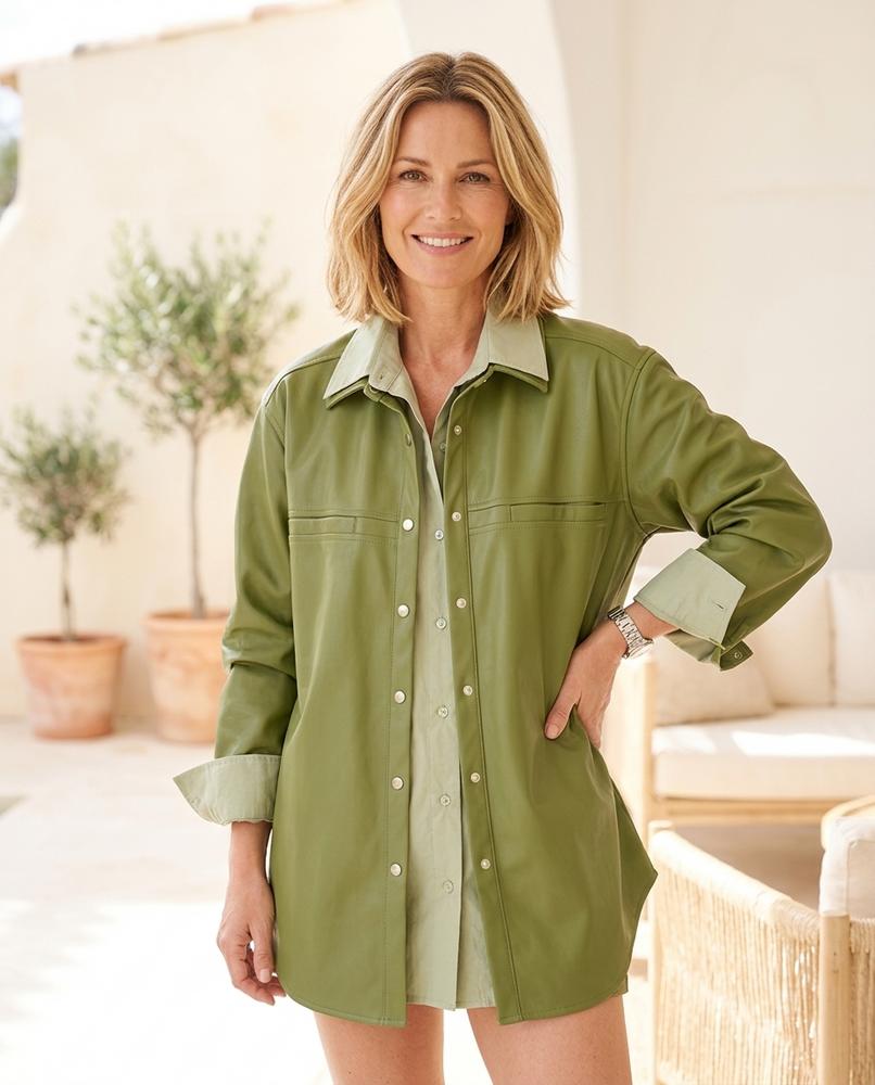 Witt Mode - Eiran | Zweifarbige Oversized Lederjacke Damen