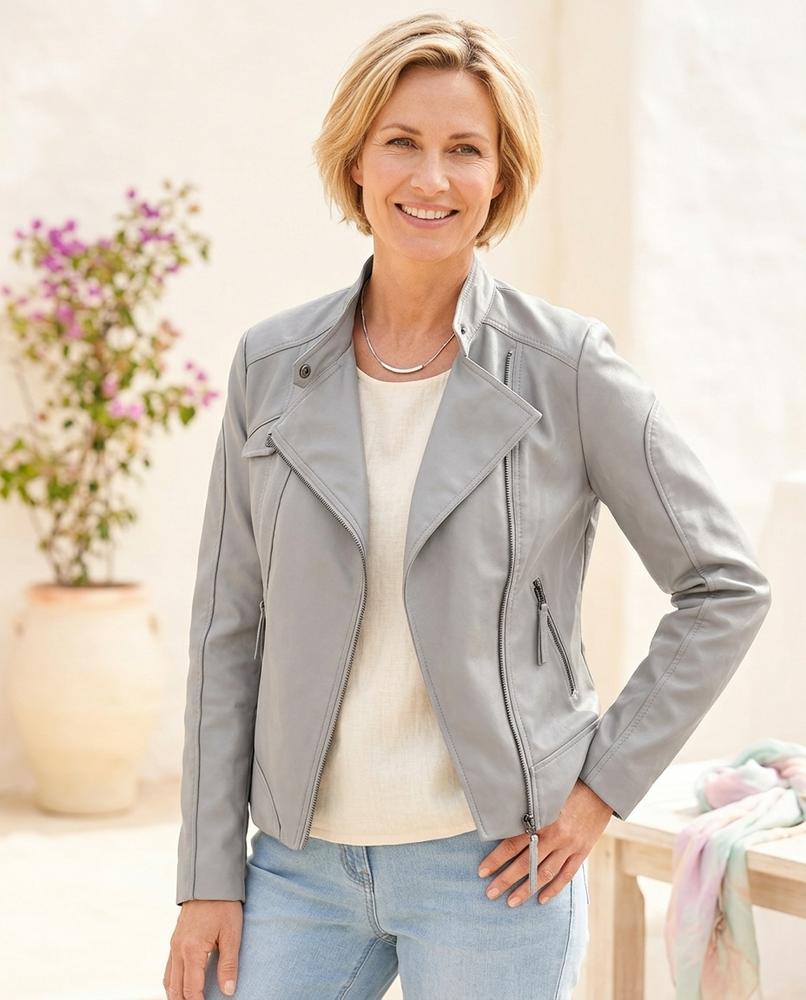 Witt Mode - Veguk | Asymmetrisch Tailliert Lederjacke Damen