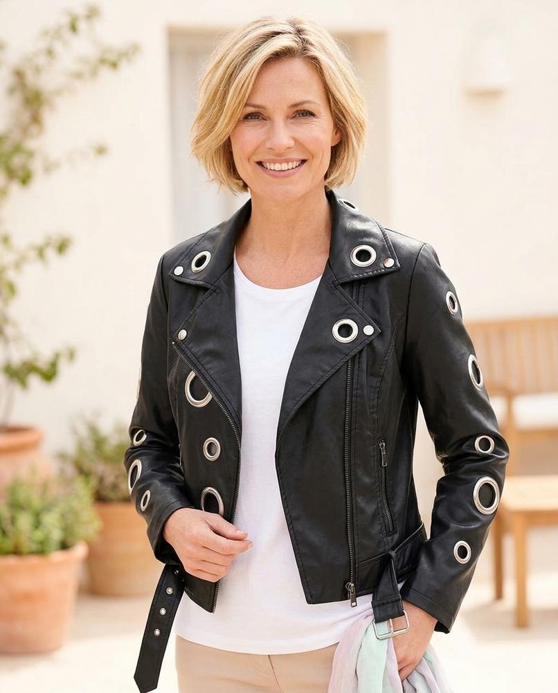 Witt Mode - Zowir | Ösen-verzierte Camouflage Lederjacke Damen