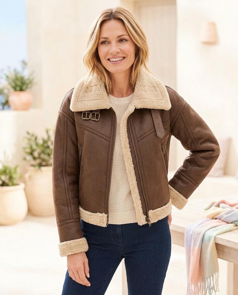 Witt Mode - Lipos | Gefütterte Kurz Geschnittene Lederjacke Damen