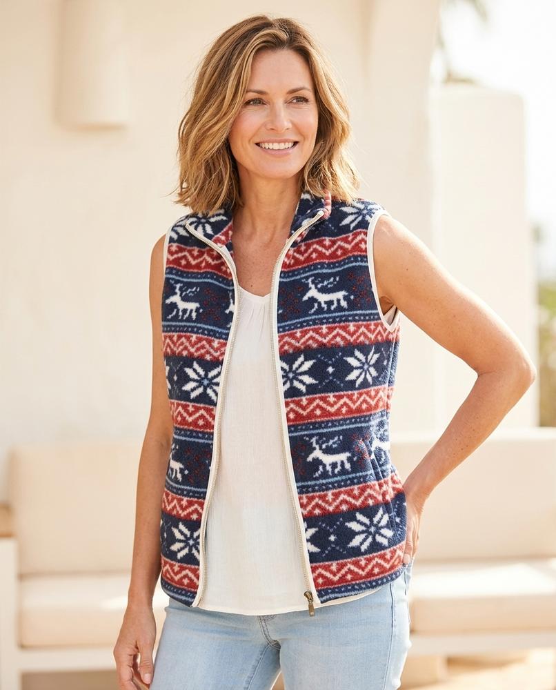 Witt Mode - Nezad | Gemustert Gestrickt Weste Damen