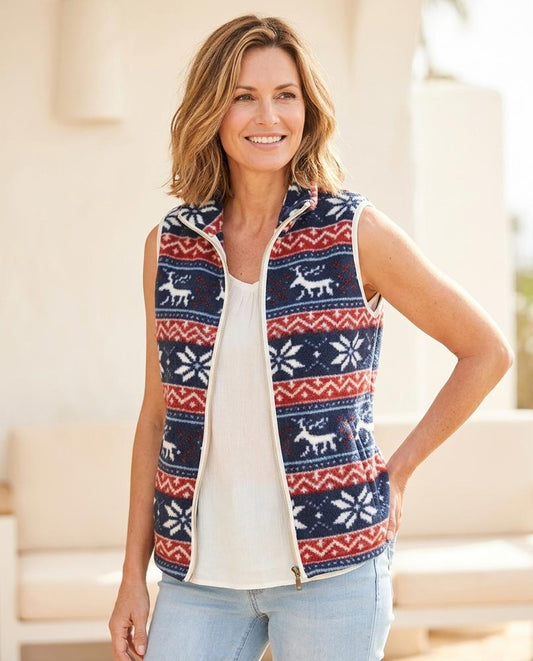 Witt Mode - Nezad | Gemustert Gestrickt Weste Damen