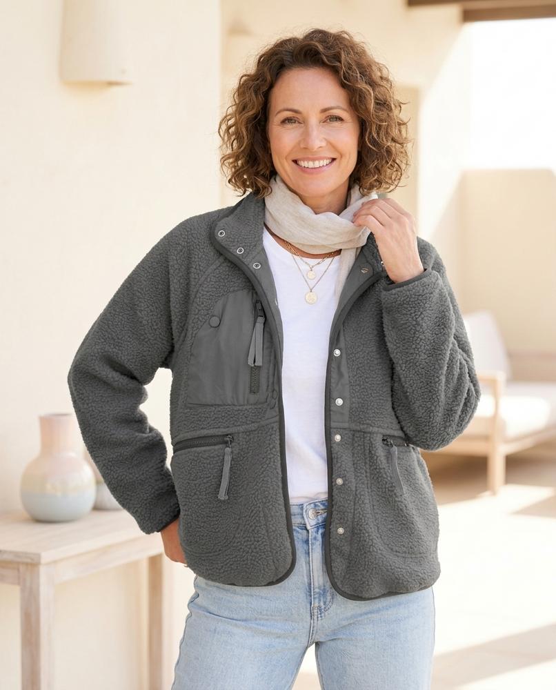 Witt Mode - Eisat | Druckknopf Fleece Jacke Damen