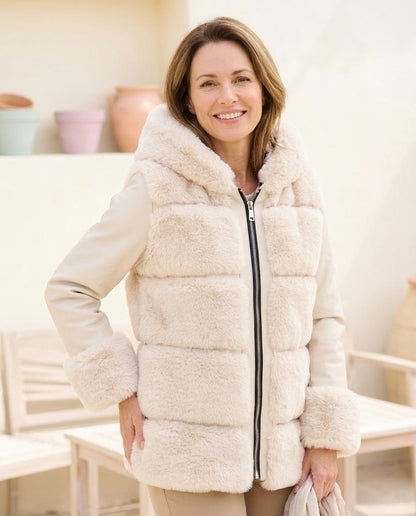 Witt Mode - Rumod | Gefütterte Kunstpelzbesetzte Jacke Damen