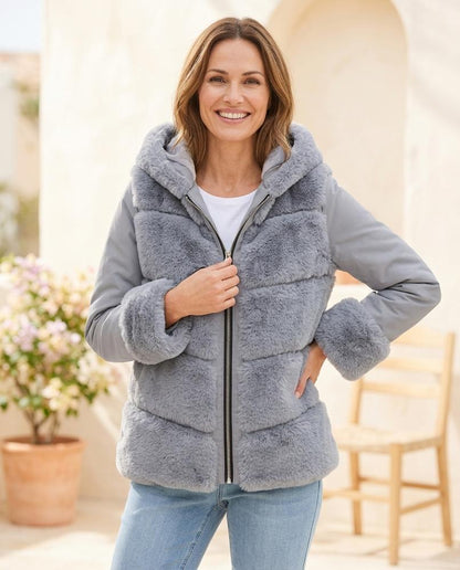 Witt Mode - Rumod | Gefütterte Kunstpelzbesetzte Jacke Damen