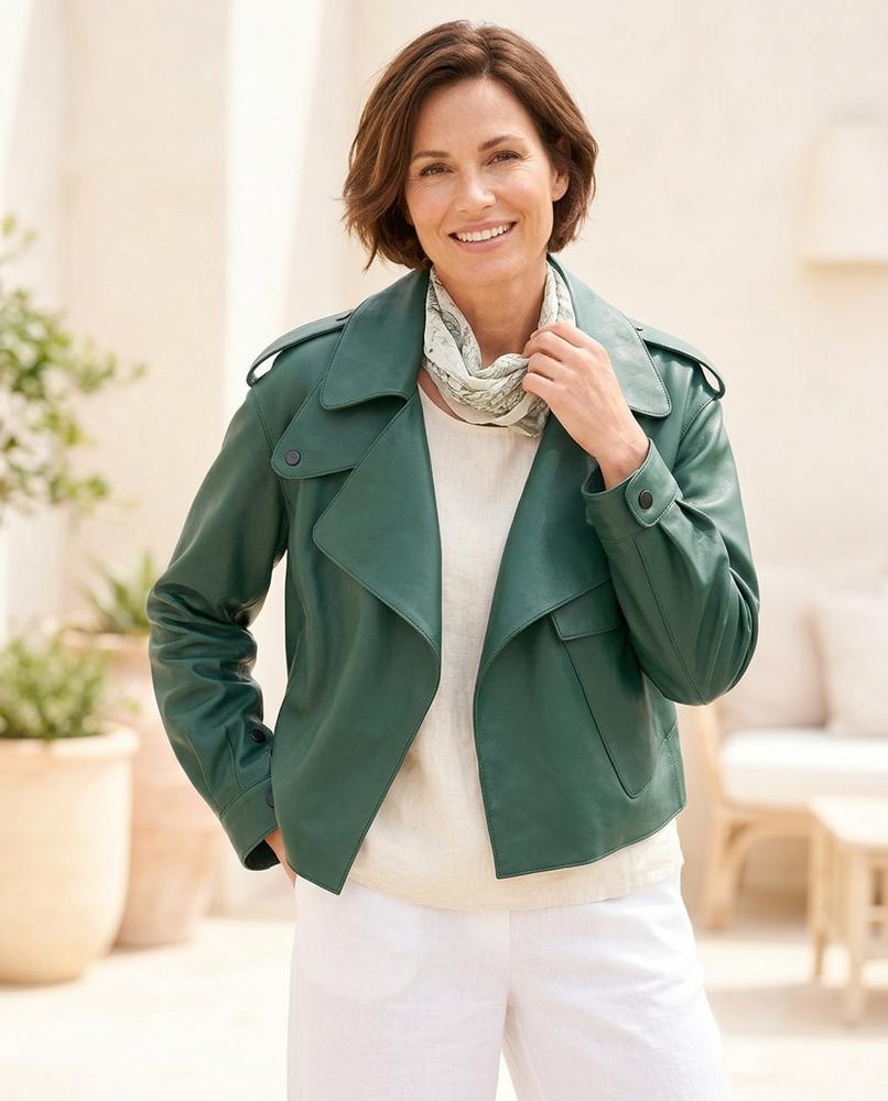Witt Mode - Vadat | Asymmetrische Breit-reversige Lederjacke Damen